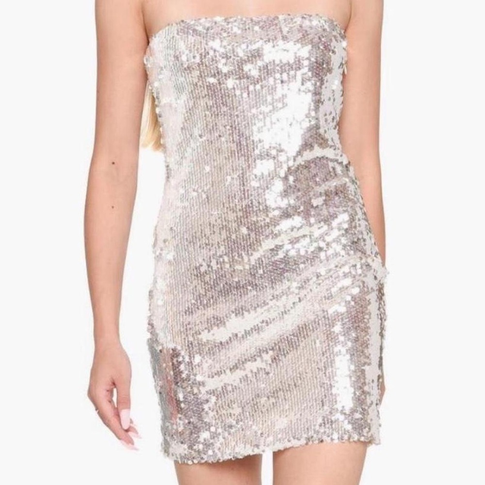 Nordstrom WAYF Jourdan Sloane Sequin Strapless Minidress NWT $89 Sz S